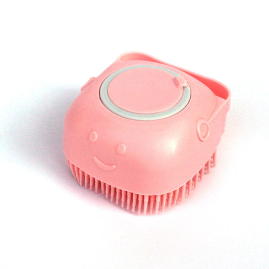 3-in-1 Silicone Pet Bath Brush – Dog & Cat Shampoo Dispenser Massage Grooming Tool