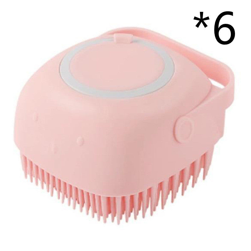 3-in-1 Silicone Pet Bath Brush – Dog & Cat Shampoo Dispenser Massage Grooming Tool