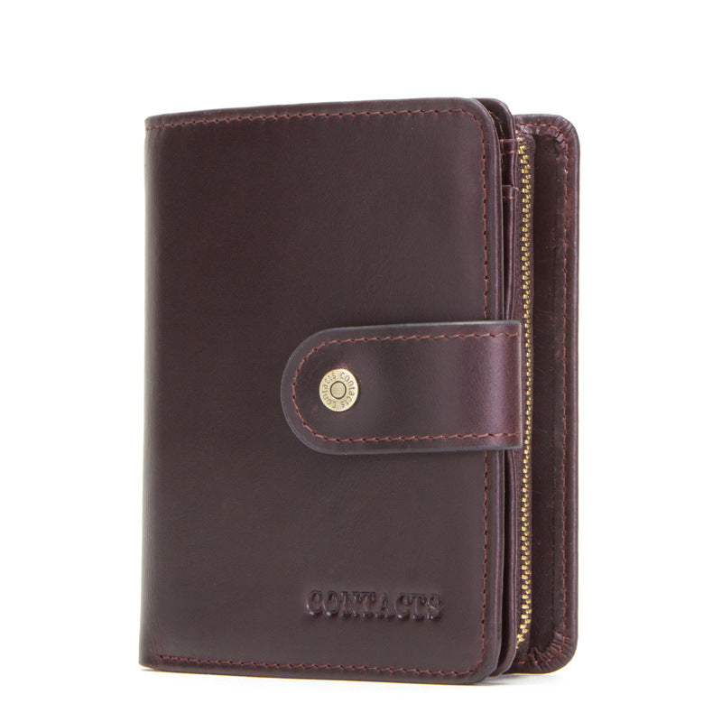 RFID Blocking Leather Wallet for Men – Premium Cowhide Slim Bifold Wallet