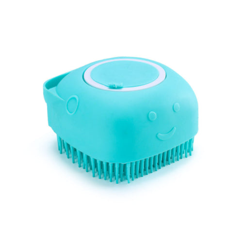 3-in-1 Silicone Pet Bath Brush – Dog & Cat Shampoo Dispenser Massage Grooming Tool