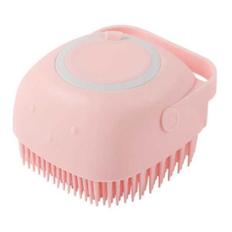 3-in-1 Silicone Pet Bath Brush – Dog & Cat Shampoo Dispenser Massage Grooming Tool