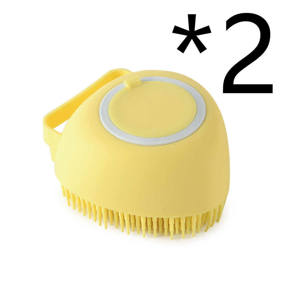 3-in-1 Silicone Pet Bath Brush – Dog & Cat Shampoo Dispenser Massage Grooming Tool