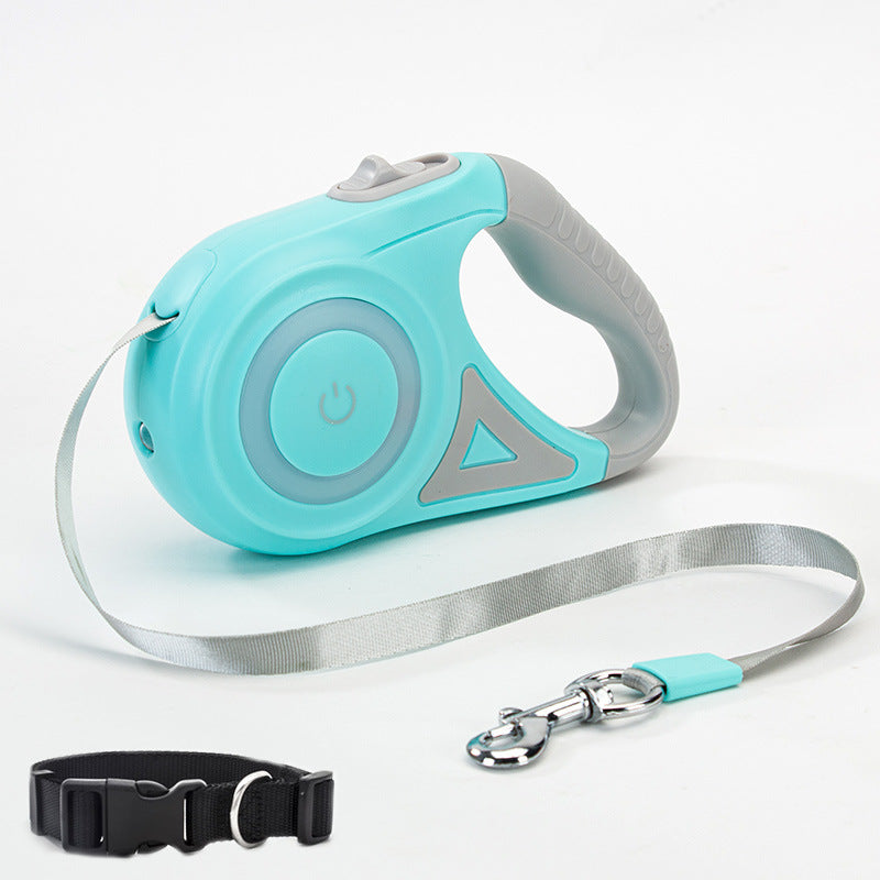 LED Retractable Dog Leash with Light – Automatic Pet Leash for Safe Night Walking