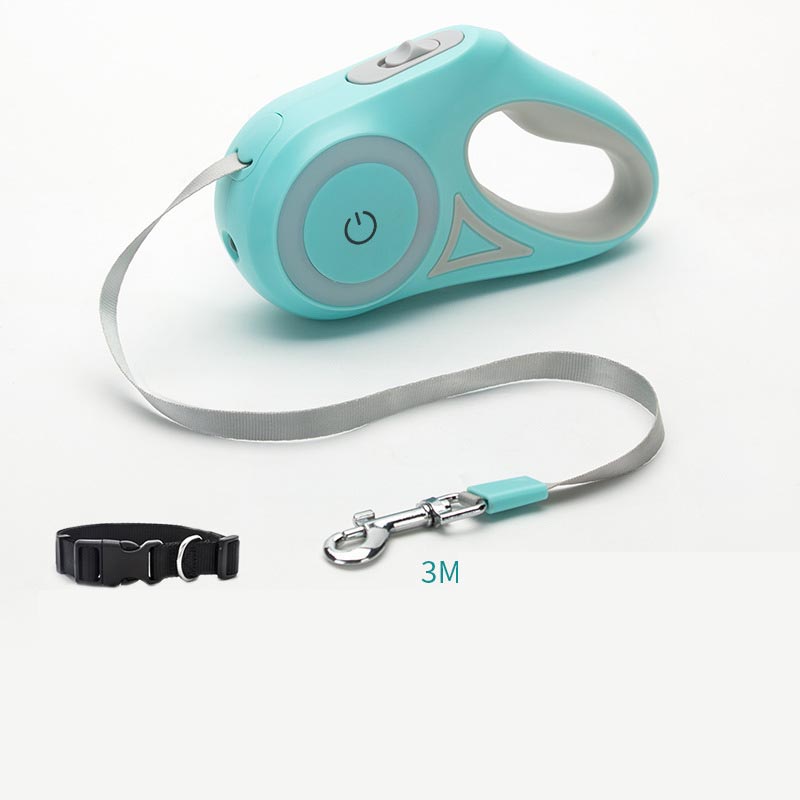 LED Retractable Dog Leash with Light – Automatic Pet Leash for Safe Night Walking