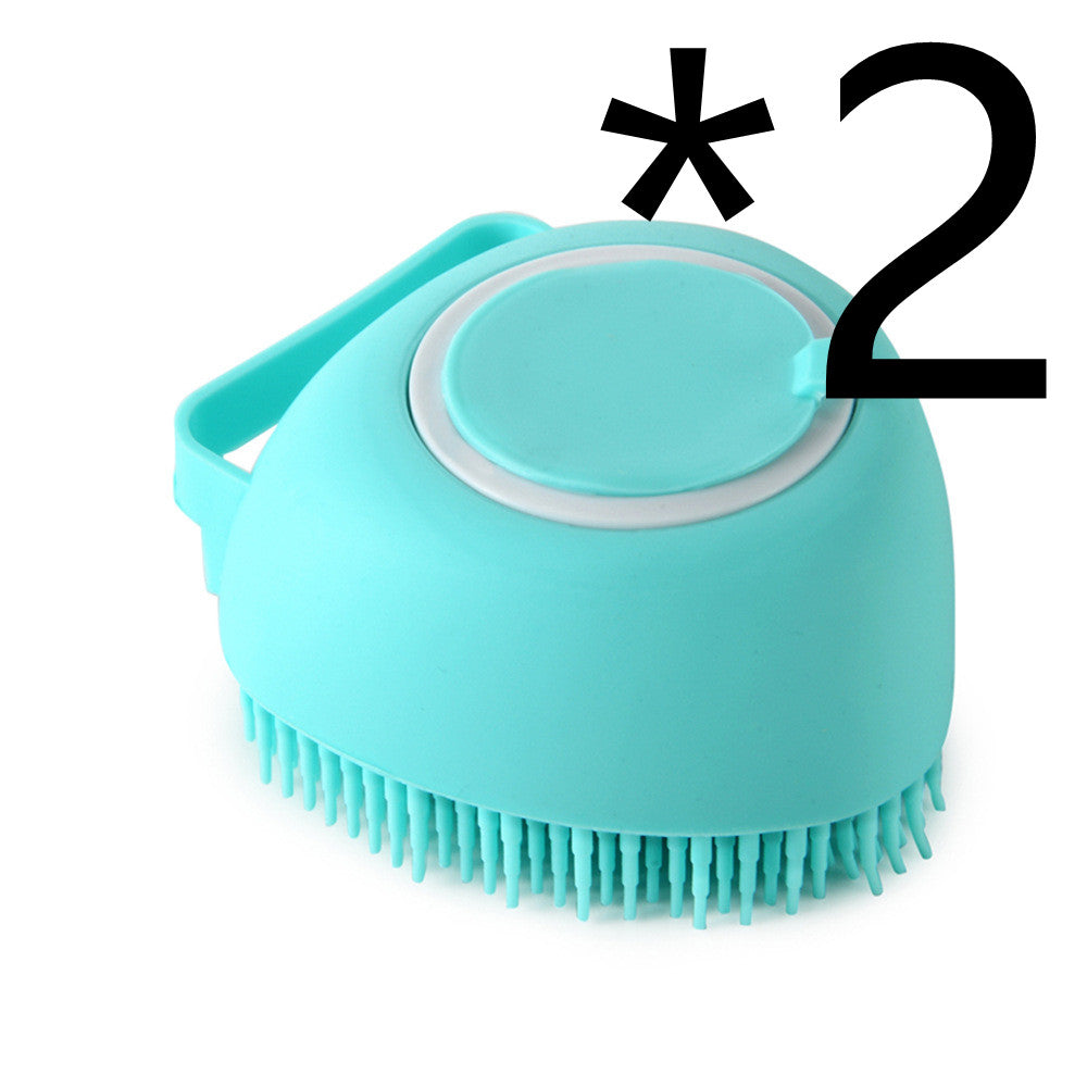 3-in-1 Silicone Pet Bath Brush – Dog & Cat Shampoo Dispenser Massage Grooming Tool
