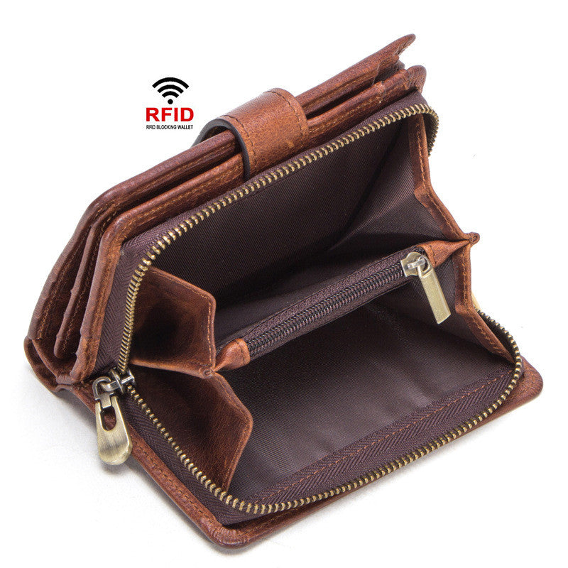 RFID Blocking Leather Wallet for Men – Premium Cowhide Slim Bifold Wallet