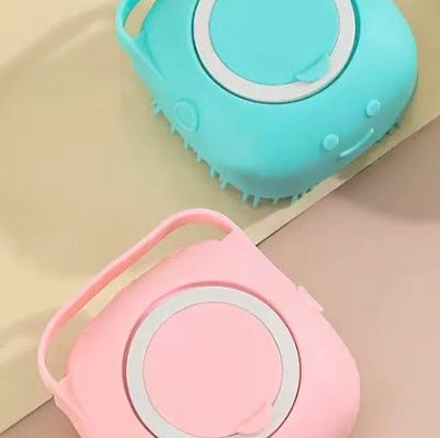 3-in-1 Silicone Pet Bath Brush – Dog & Cat Shampoo Dispenser Massage Grooming Tool