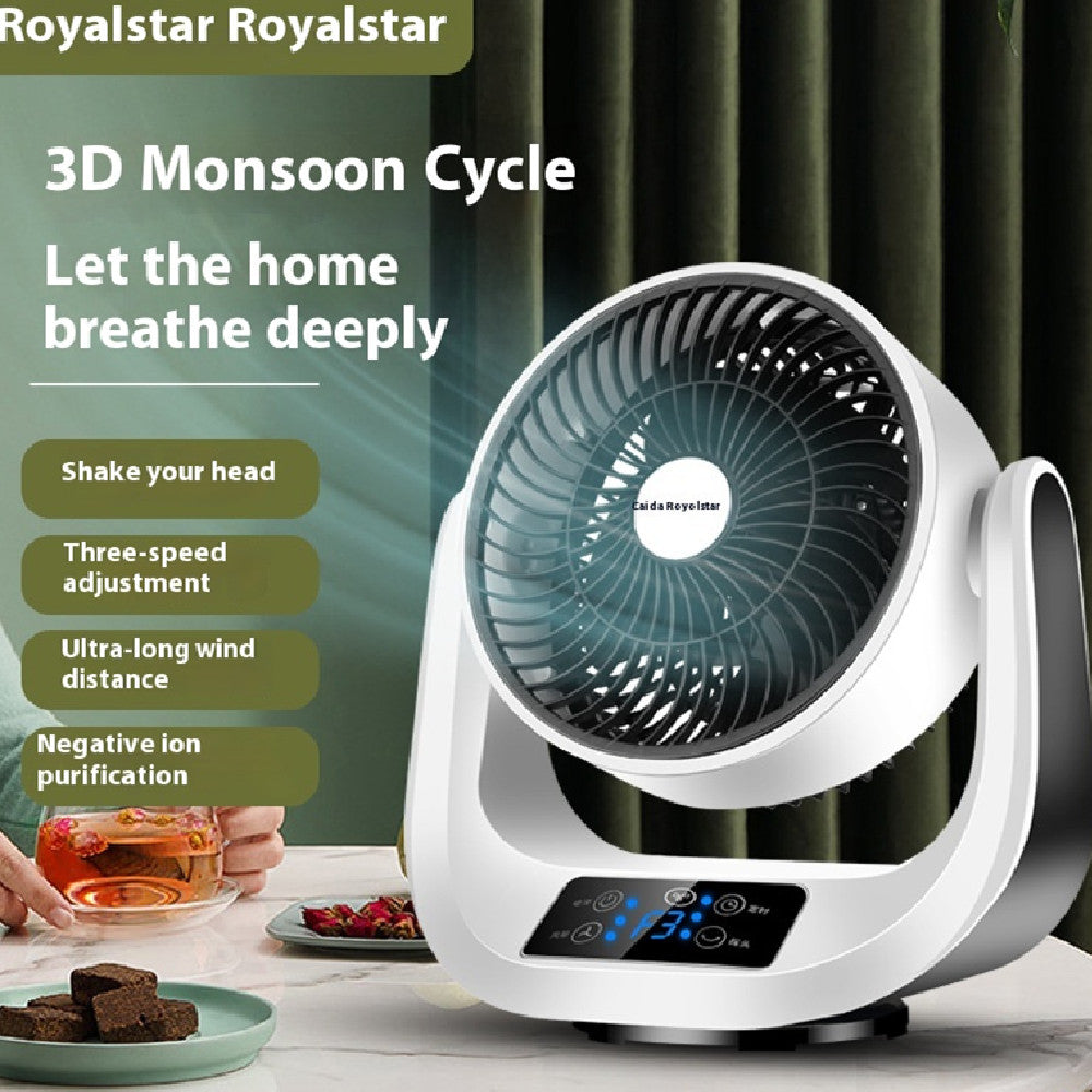 Smart Desktop Air Circulator Fan with Remote Control – 360° Cooling & Silent Turbo Airflow