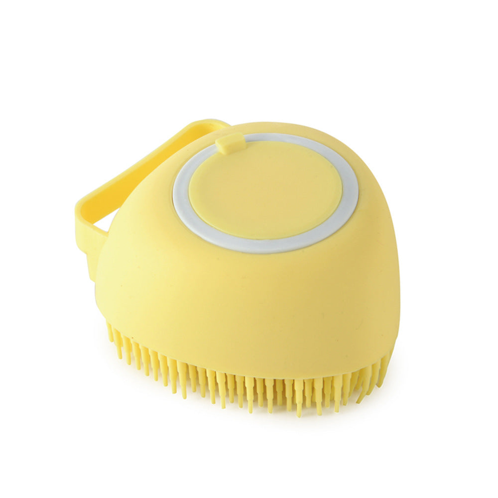 3-in-1 Silicone Pet Bath Brush – Dog & Cat Shampoo Dispenser Massage Grooming Tool