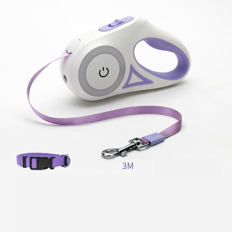 LED Retractable Dog Leash with Light – Automatic Pet Leash for Safe Night Walking
