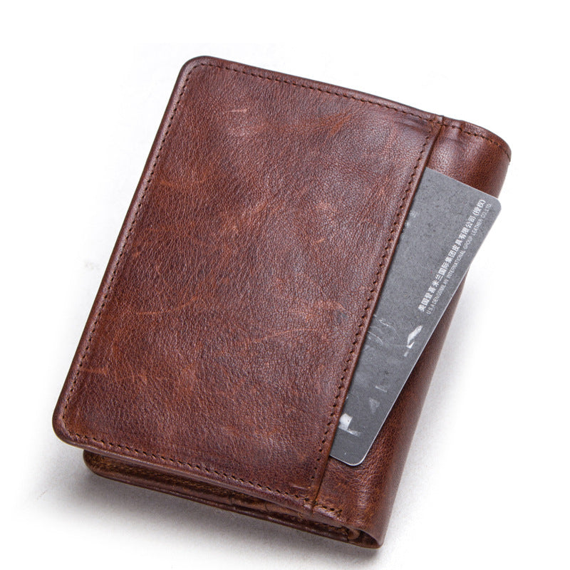 RFID Blocking Leather Wallet for Men – Premium Cowhide Slim Bifold Wallet