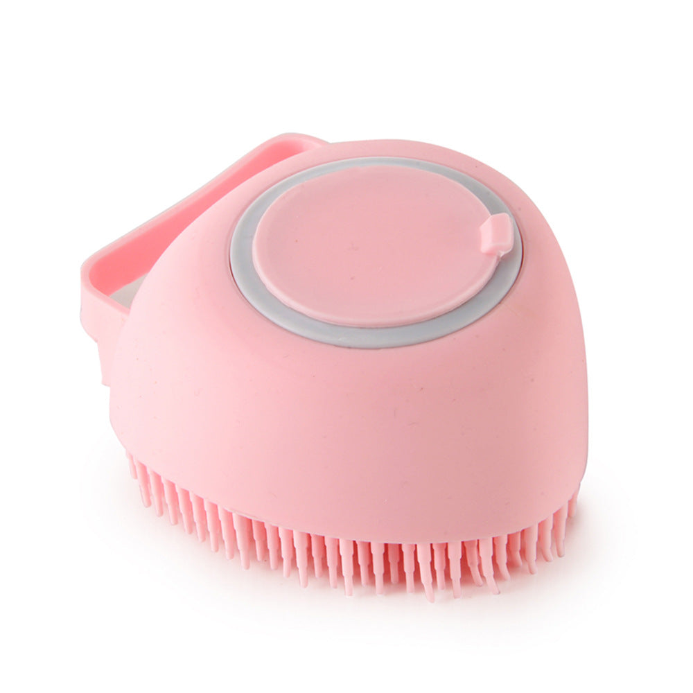 3-in-1 Silicone Pet Bath Brush – Dog & Cat Shampoo Dispenser Massage Grooming Tool