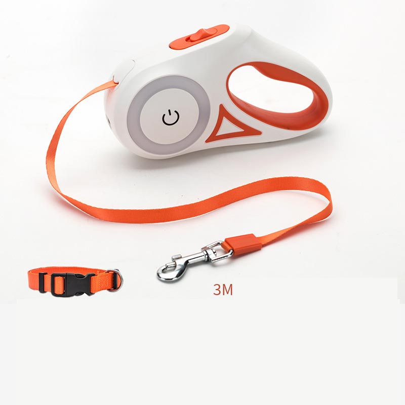 LED Retractable Dog Leash with Light – Automatic Pet Leash for Safe Night Walking