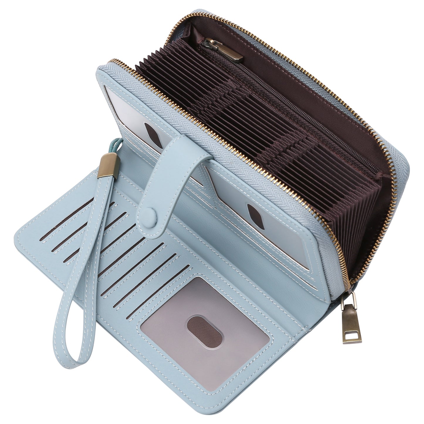 Women’s RFID Long Wallet & Passport Holder – Multi Card Travel Organizer Bag