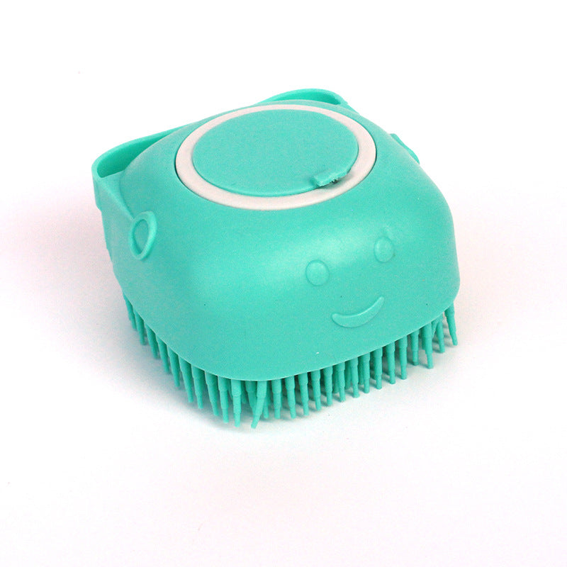3-in-1 Silicone Pet Bath Brush – Dog & Cat Shampoo Dispenser Massage Grooming Tool