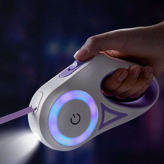 LED Retractable Dog Leash with Light – Automatic Pet Leash for Safe Night Walking