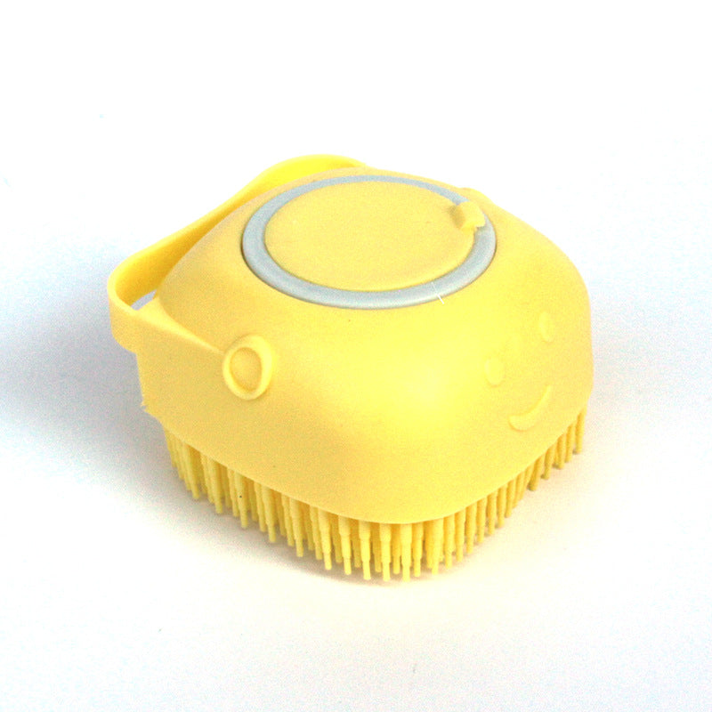 3-in-1 Silicone Pet Bath Brush – Dog & Cat Shampoo Dispenser Massage Grooming Tool