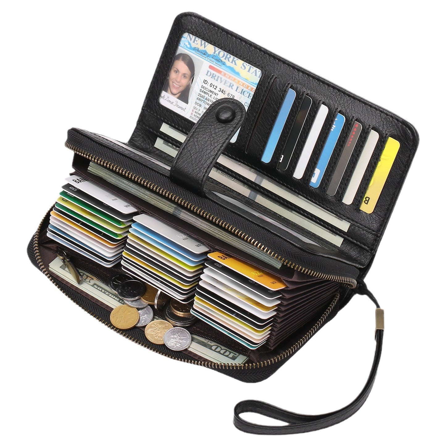 Women’s RFID Long Wallet & Passport Holder – Multi Card Travel Organizer Bag
