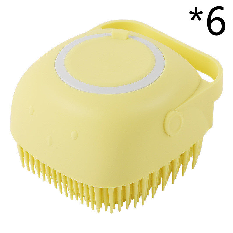 3-in-1 Silicone Pet Bath Brush – Dog & Cat Shampoo Dispenser Massage Grooming Tool