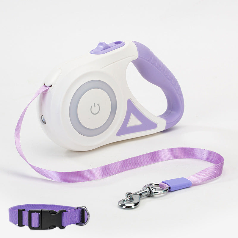 LED Retractable Dog Leash with Light – Automatic Pet Leash for Safe Night Walking