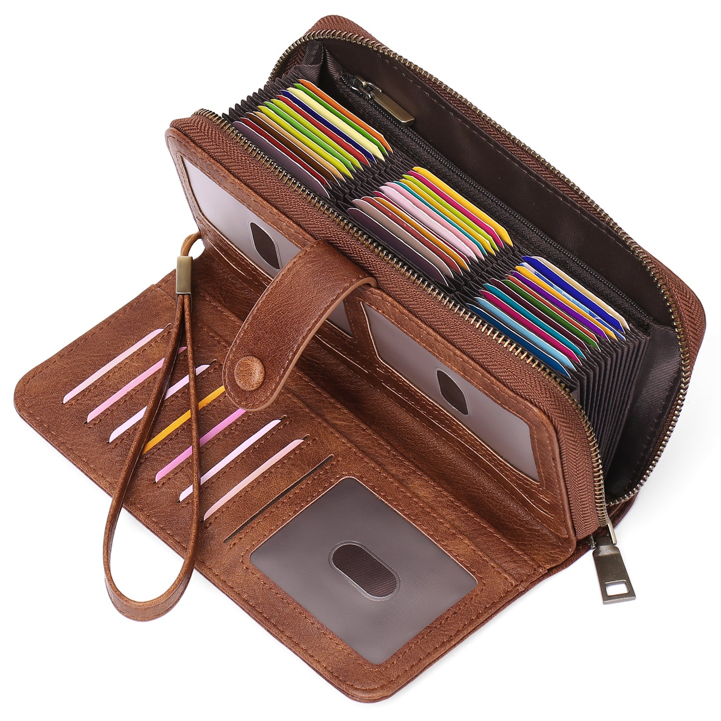 Women’s RFID Long Wallet & Passport Holder – Multi Card Travel Organizer Bag