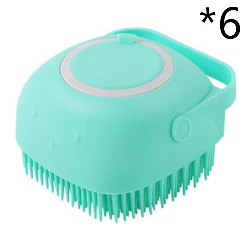 3-in-1 Silicone Pet Bath Brush – Dog & Cat Shampoo Dispenser Massage Grooming Tool