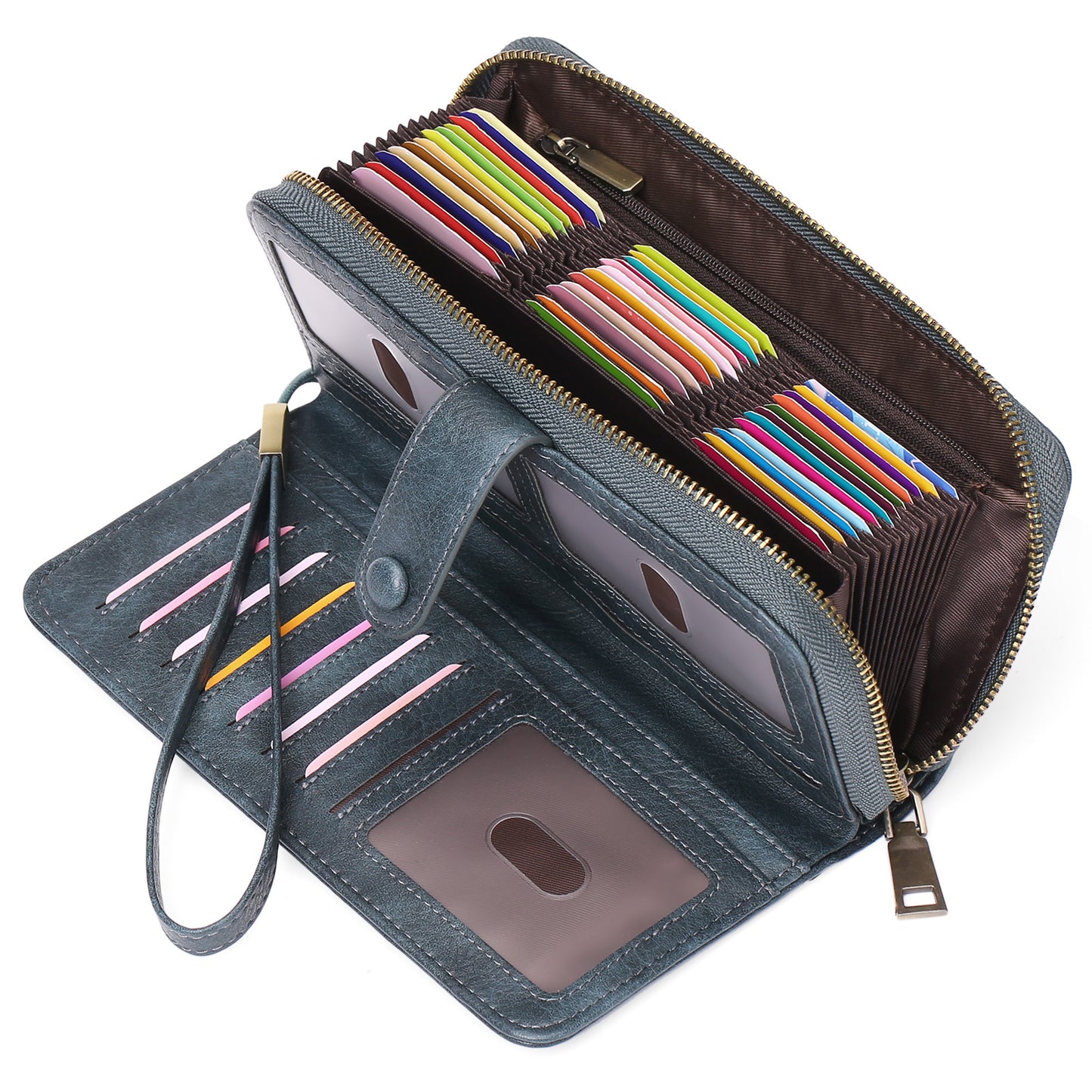 Women’s RFID Long Wallet & Passport Holder – Multi Card Travel Organizer Bag