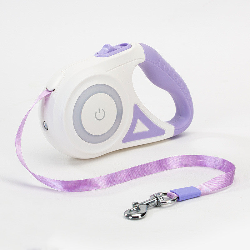 LED Retractable Dog Leash with Light – Automatic Pet Leash for Safe Night Walking