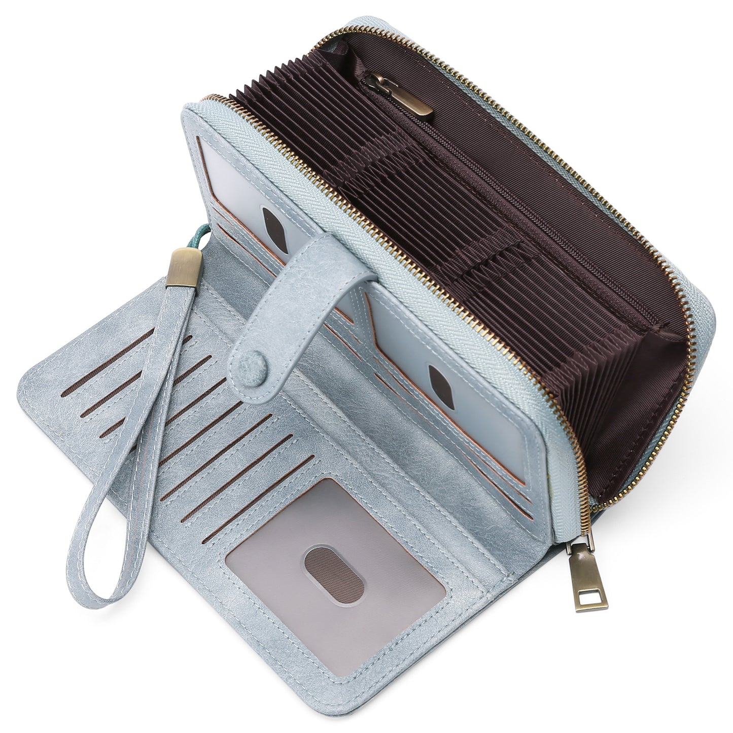 Women’s RFID Long Wallet & Passport Holder – Multi Card Travel Organizer Bag