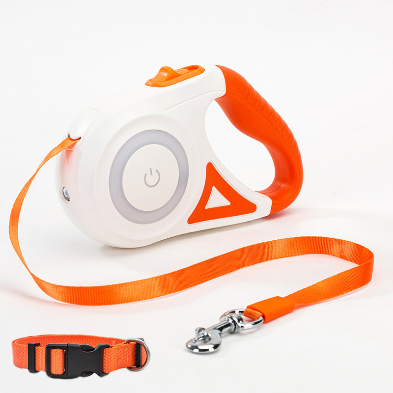 LED Retractable Dog Leash with Light – Automatic Pet Leash for Safe Night Walking
