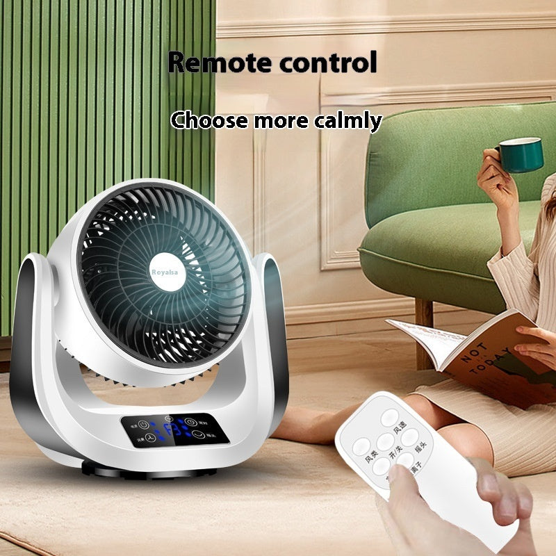 Smart Desktop Air Circulator Fan with Remote Control – 360° Cooling & Silent Turbo Airflow